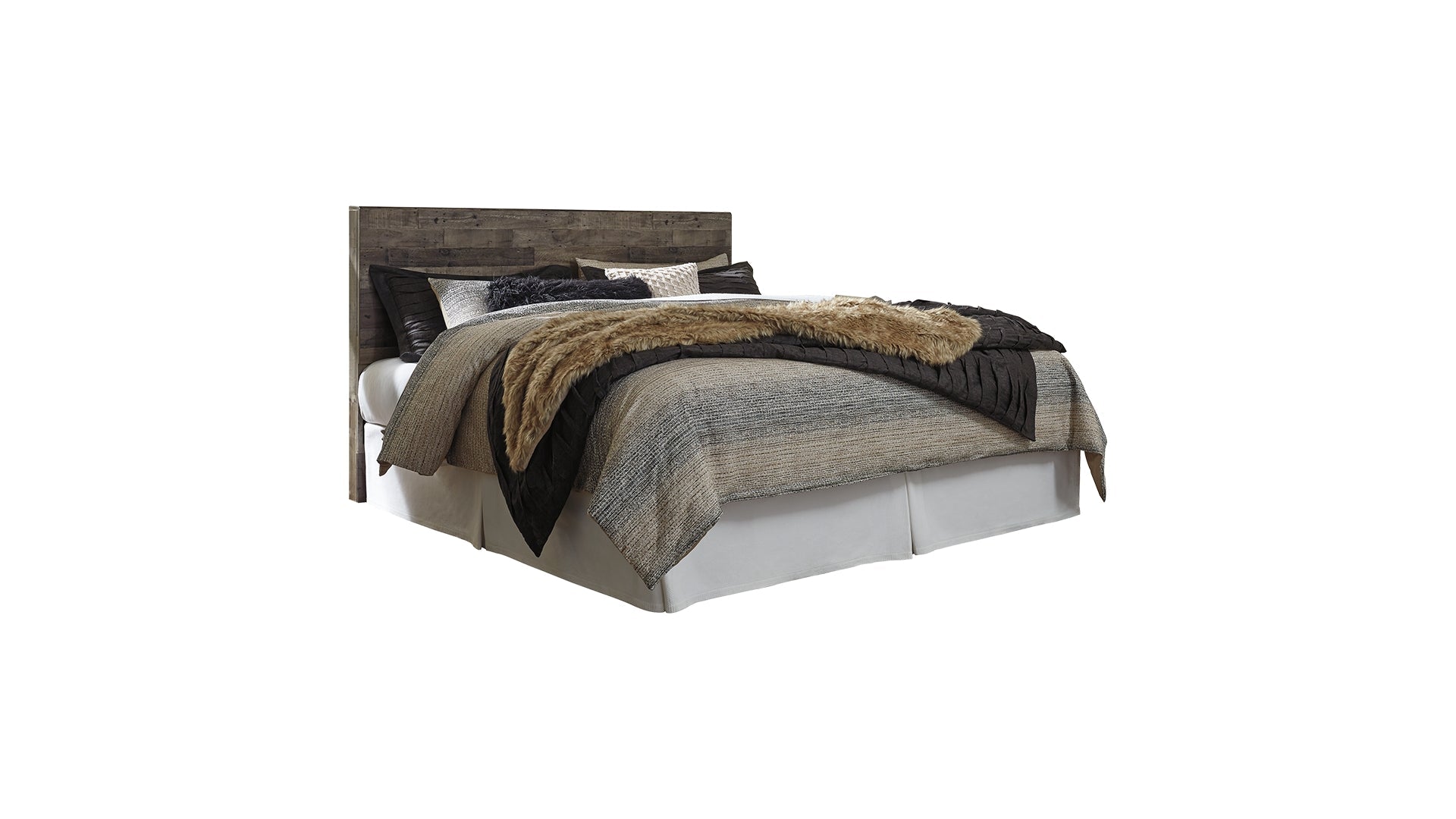 Derekson King Panel Headboard Bed with Mirrored Dresser and Chest
