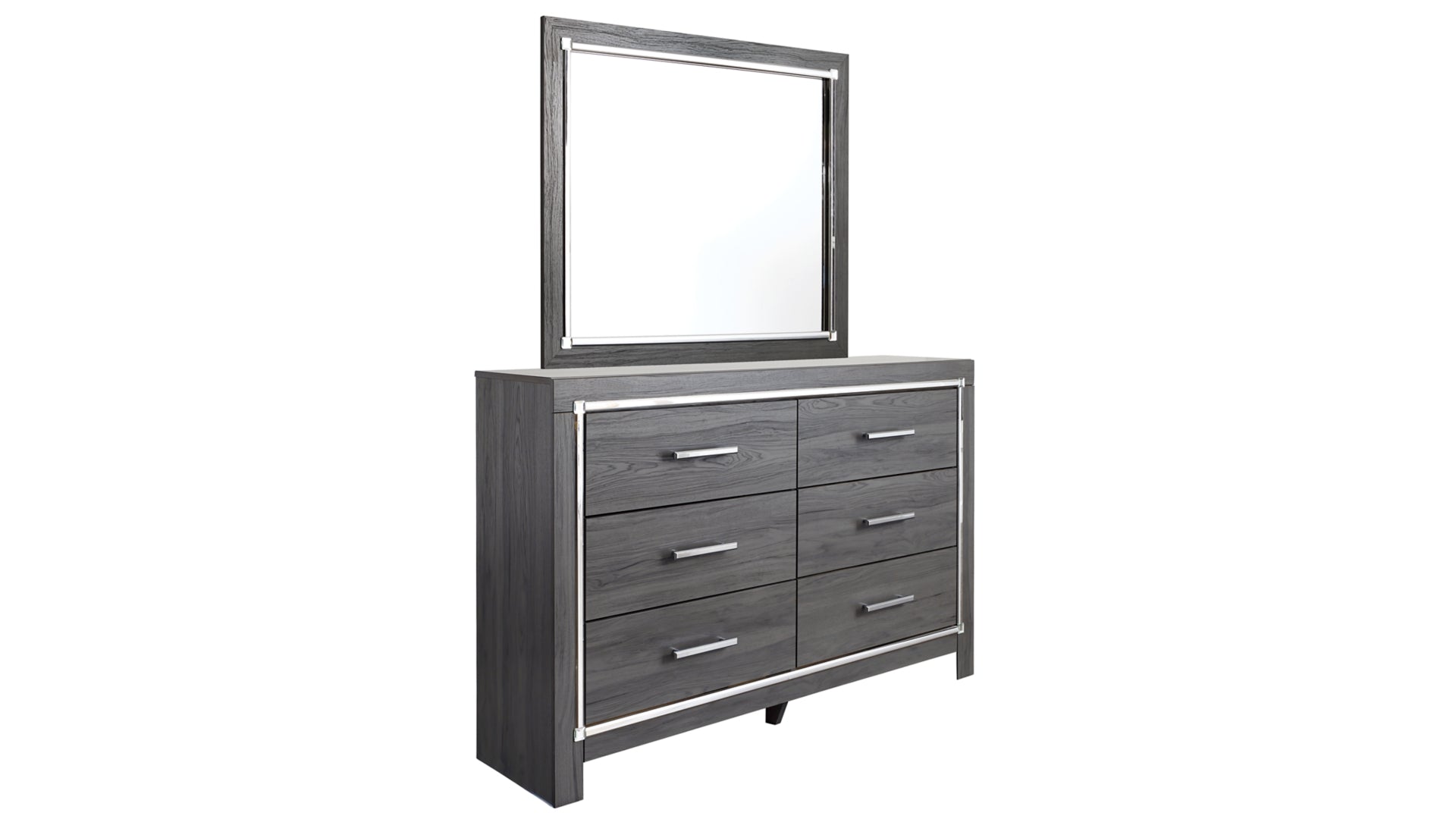 Lodanna Queen Panel Bed with Mirrored Dresser and Chest