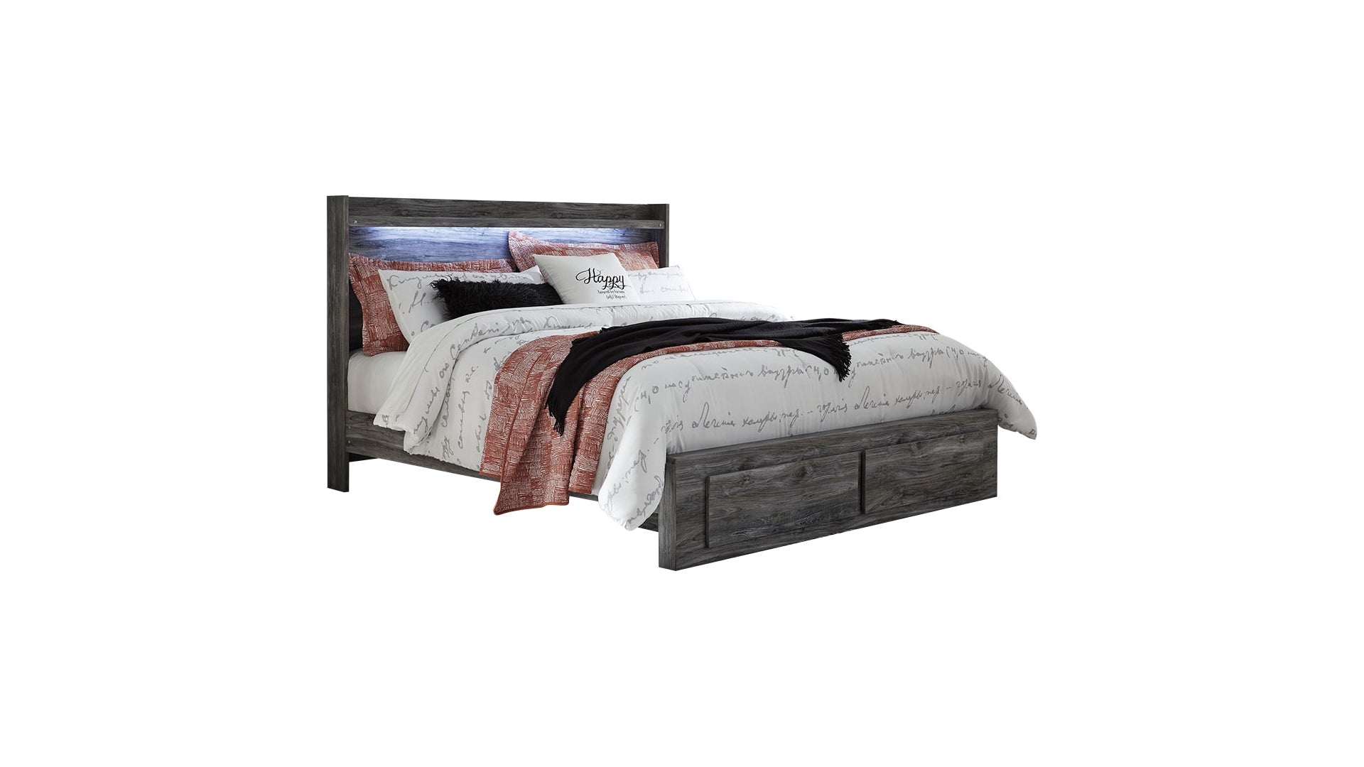 Baystorm King Panel Bed with 2 Storage Drawers with Dresser
