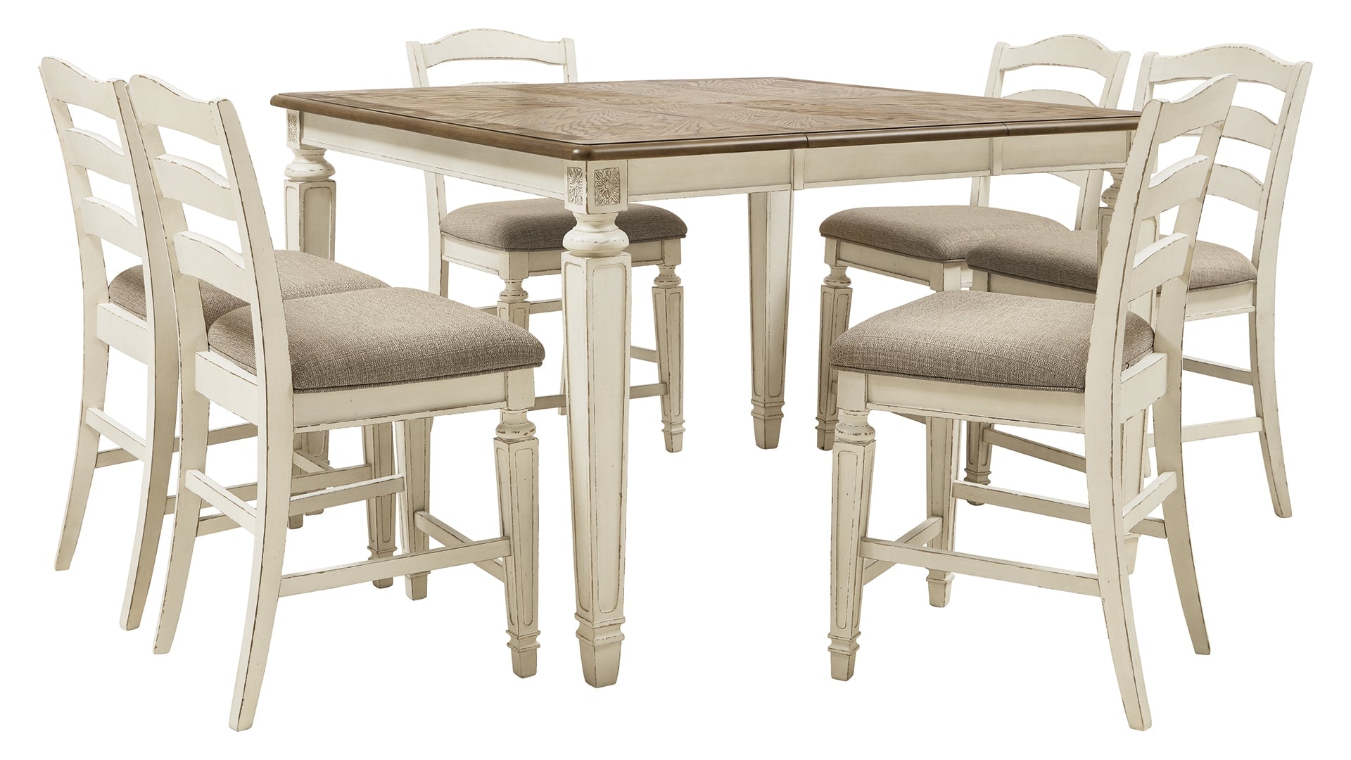 Realyn Counter Height Dining Table and 6 Barstools