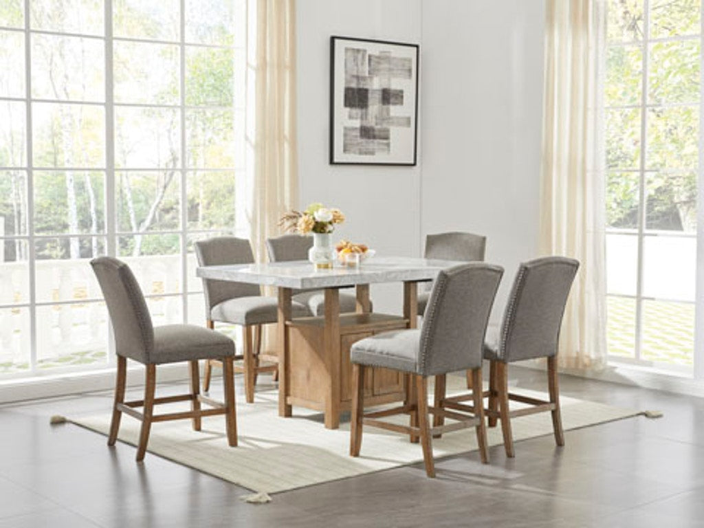 Aleeda Counter Height Dining Table and 6 Barstools